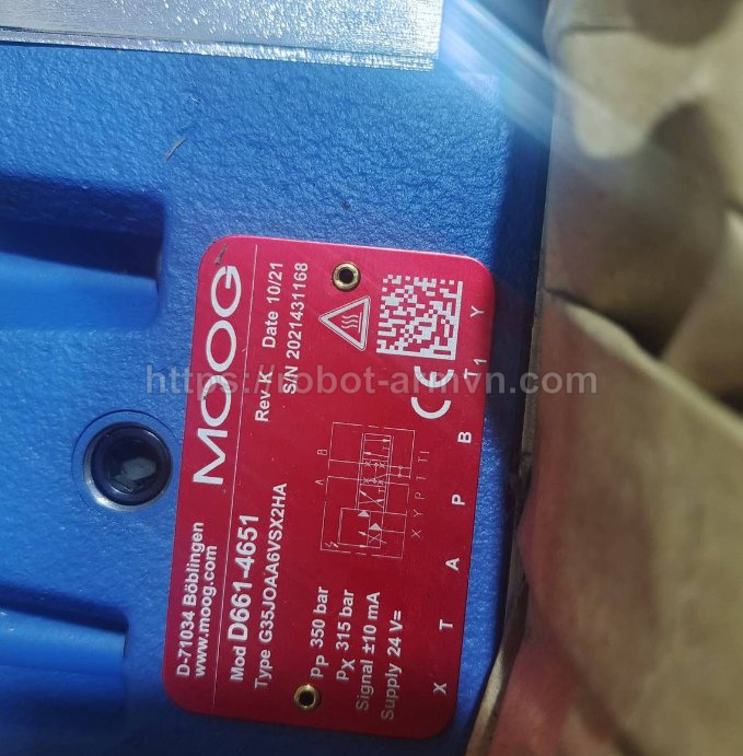 van thủy lực Moog - ảnh minh họa có watermark robot-armvn.com