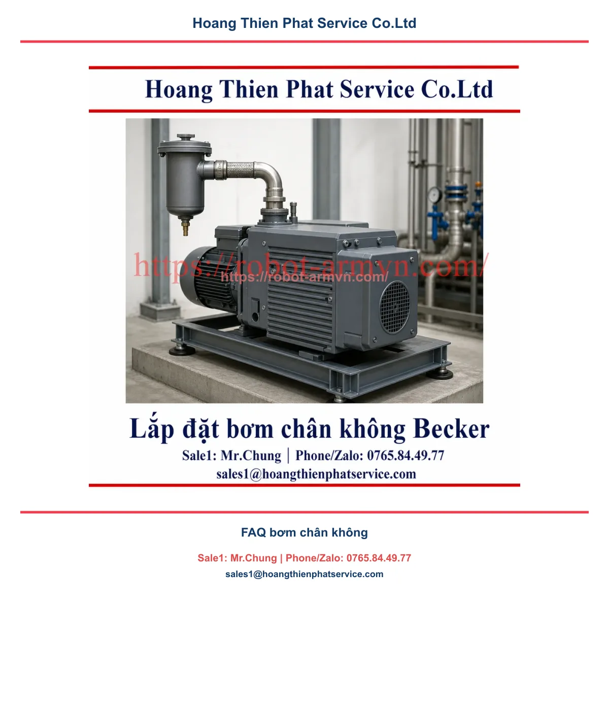 FAQ bơm chân không - ảnh minh họa sản phẩm