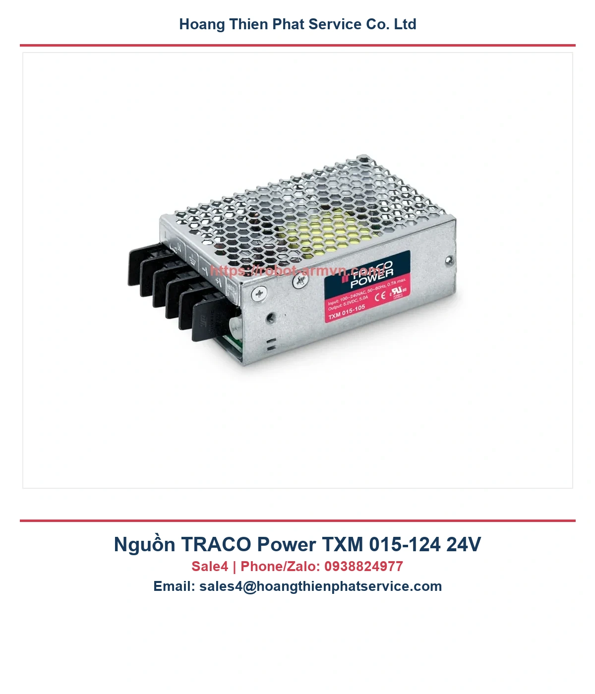 Nguồn TRACO Power TXM 015-124 24V