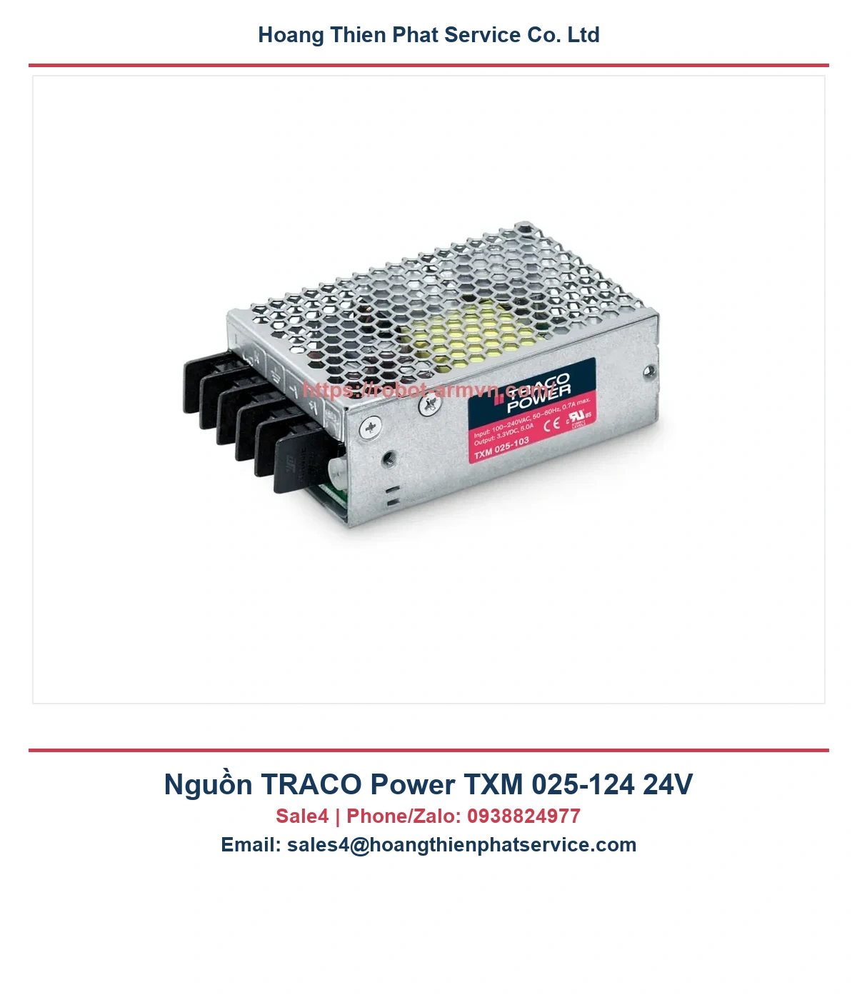 Nguồn TRACO Power TXM 025-124 24V