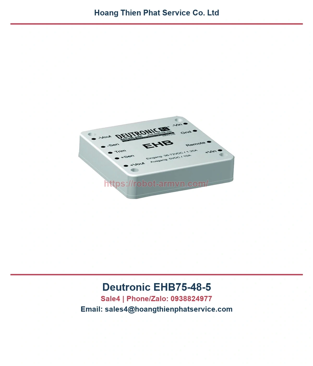 Deutronic EHB75-48-5 – official Deutronic EHB75 family product image | https://robot-armvn.com/